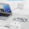 European Travel Plug Adapter, EU/UK/US Travel Plug Adapter Power Strip, 6 AC Outlets, 4 USB Ports (2 USB C), 3ft Wrapped Around Extension Cord, Compact for Travel - Image 5