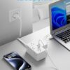 European Travel Plug Adapter, EU/UK/US Travel Plug Adapter Power Strip, 6 AC Outlets, 4 USB Ports (2 USB C), 3ft Wrapped Around Extension Cord, Compact for Travel - Image 7